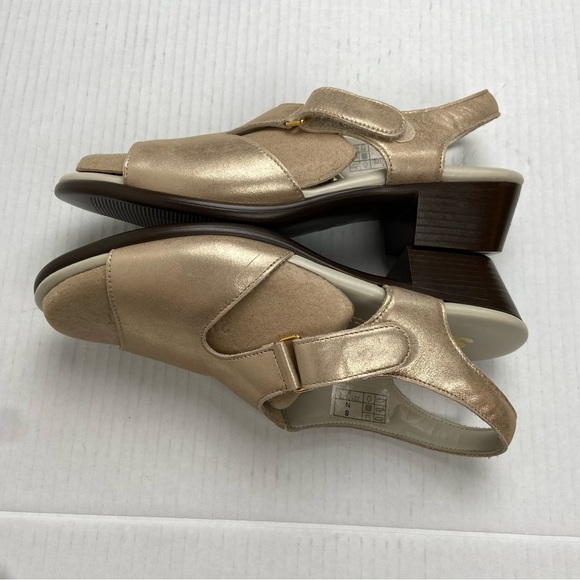 NEW SAS Suntimer Leather Heeled Sandal-Narrow Size 8N in‎ Lusso (Gold) Comfort - Picture 15 of 16